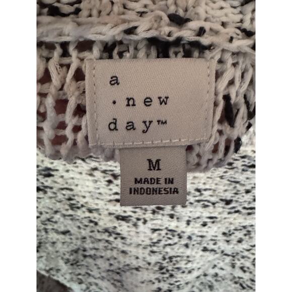 A New Day Women's Medium Long Sleeve Crewneck Knit Sweater Cream Brown - Picture 2 of 3